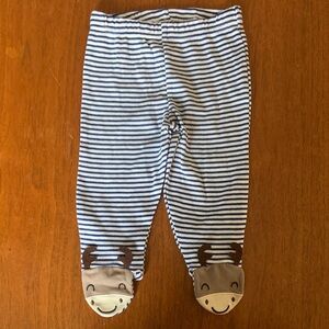 😊FREE😊 NWT Koala Baby Striped Blue and White Footed Pants size 3-6m
